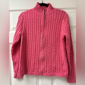 LL Bean Barbie Pink Cardigan. Size large